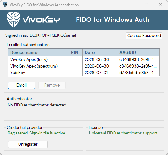 FIDO for Windows Authentication
